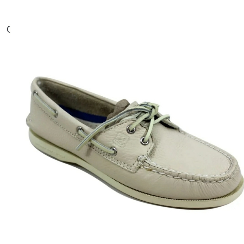 Sperry Top-sider cream boat shoes leather mens 15